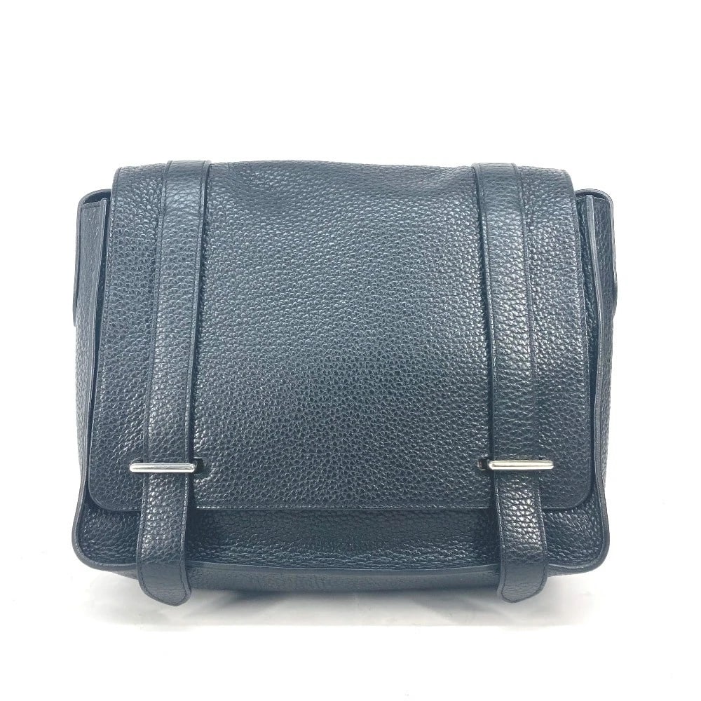 HERMES BICOLOR STEVE CAPORAL 27 FLAP BAG MESSENGER BAG: HERMES Bicolor Steve Caporal 27 Flap Bag Messenger Bag Brand: HERMES Type/Style: Shoulder Bag Material: Taurillon Clece Color: Black / Blue Size: W10.4xH9.3xD3.0inch / W26.5cmxH23.5cmxD7.5cm Acces