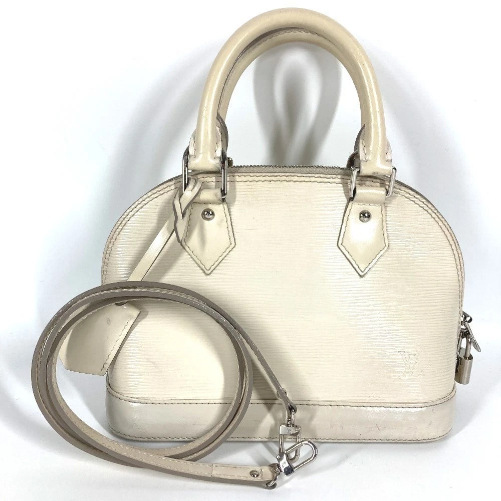 LOUIS VUITTON EPI ALMA BB 2WAY SHOULDER BAG: LOUIS VUITTON Epi Alma BB 2WAY Shoulder Bag Brand: LOUIS VUITTON Type/Style: Hand Bag Material: Epi Leather Color: Ivoire / White Size: W9.3xH6.7xD4.3inch / W23.5cmxH17cmxD11cm Accessories: None <