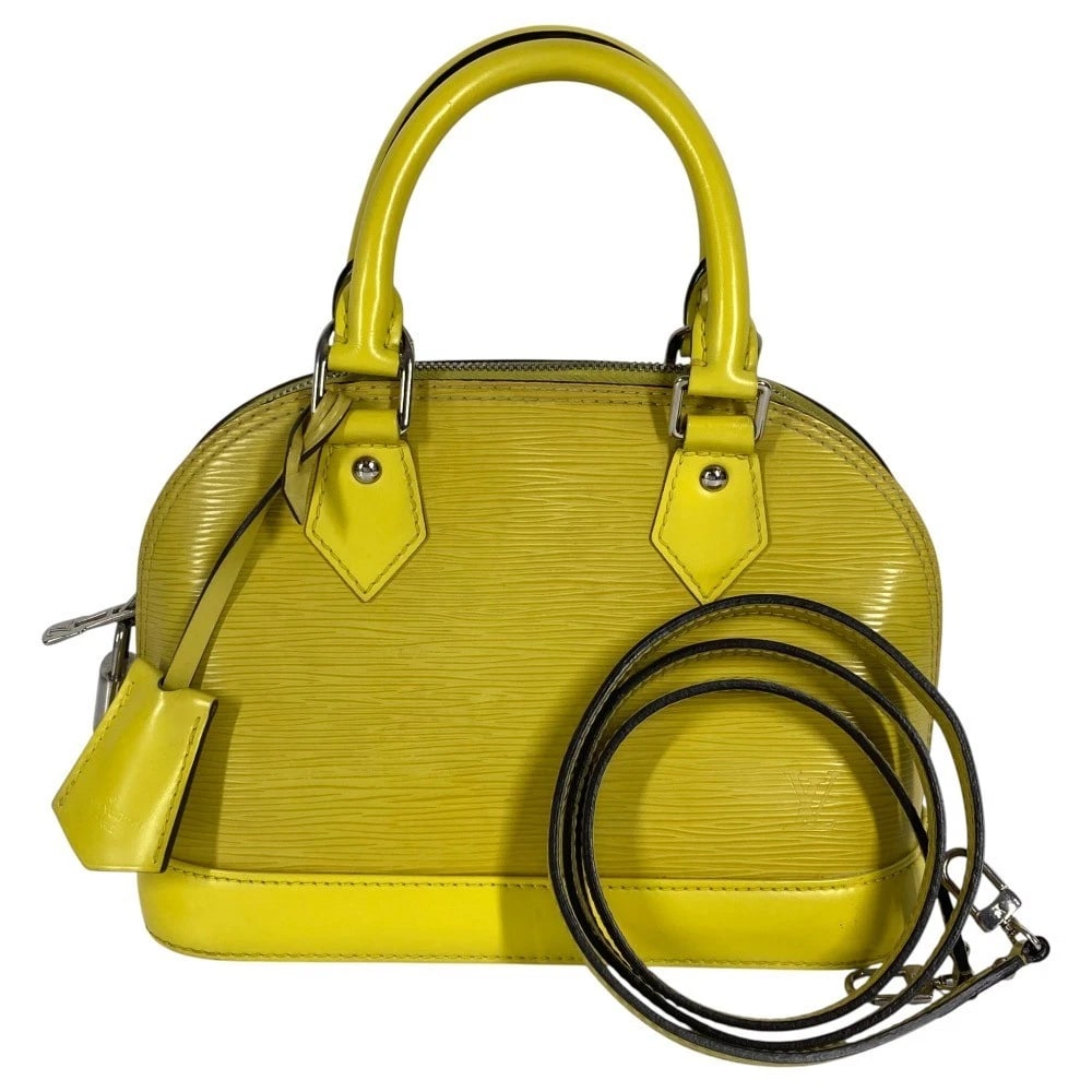 LOUIS VUITTON EPI ALMA BB 2WAY SHOULDER BAG: LOUIS VUITTON Epi Alma BB 2WAY Shoulder Bag Brand: Louis Vuitton Type/Style: Hand Bag Material: Pistachian / yellow Color: Epi leather Size: W9.3xH6.7xD4.5inch / W23.5cmxH17cmxD11.5cm Accessories: