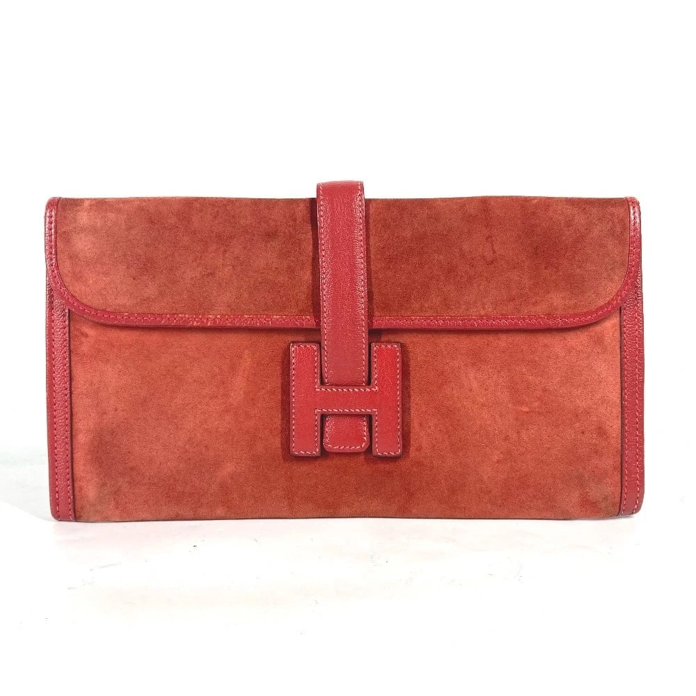 HERMES BAG H LOGO JIGE ELAN BAG CLUTCH BAG: HERMES Bag H logo Jige Elan bag Clutch bag Brand: HERMES Type/Style: Clutch bag Material: Leather / Dopris Color: Red Size: W11.2xH6.1inch / W28.5cmxH15.5cm Accessories: None Accessories N