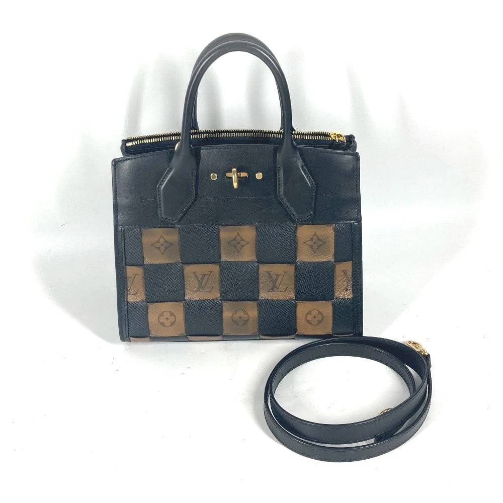LOUIS VUITTON MONOGRAM REVERSE CITY STEAMER PM 2WAY HANDBAG: LOUIS VUITTON Monogram reverse City Steamer PM 2WAY Handbag Brand: LOUIS VUITTON Type/Style: Shoulder Bag Material: Leather Color: Brown/Black Size: W10.4xH8.9xD4.7inch / W26.5cmxH22.5cmxD12cm Acc