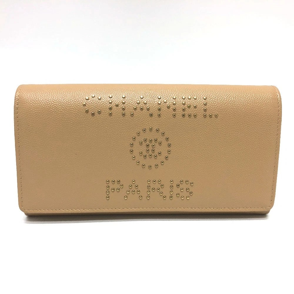 CHANEL LONG WALLET STUDS LOGO TWO FOLD LONG WALLET (1 of 4)