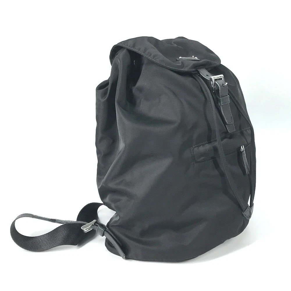 PRADA LOGO PLATE TRIANGLE LOGO BACKPACK BAG - 3