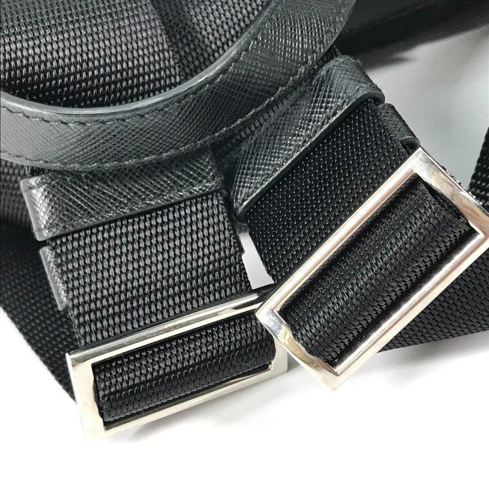 PRADA LOGO PLATE TRIANGLE LOGO BACKPACK BAG - 6
