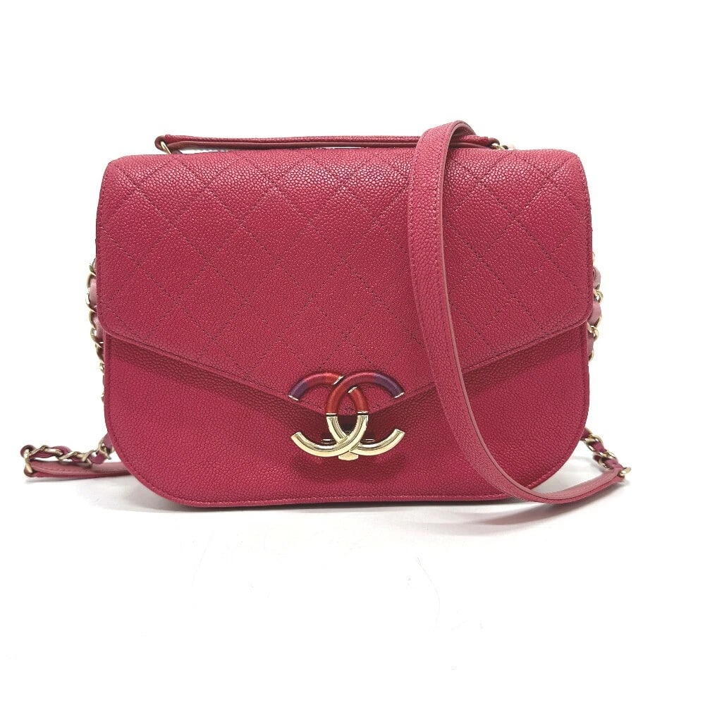 CHANEL CC MARK CC COIL BAG 2WAY CHAIN SHOULDER BAG: CHANEL CC Mark CC coil Bag 2WAY Chain Shoulder Bag Brand: CHANEL Type/Style: Shoulder Bag Material: Caviar Leather Color: Pink Based x Gold Hardware Size: W9.8xH7.1xD2.6inch / W25cmxH18cmxD6.5cm Handl