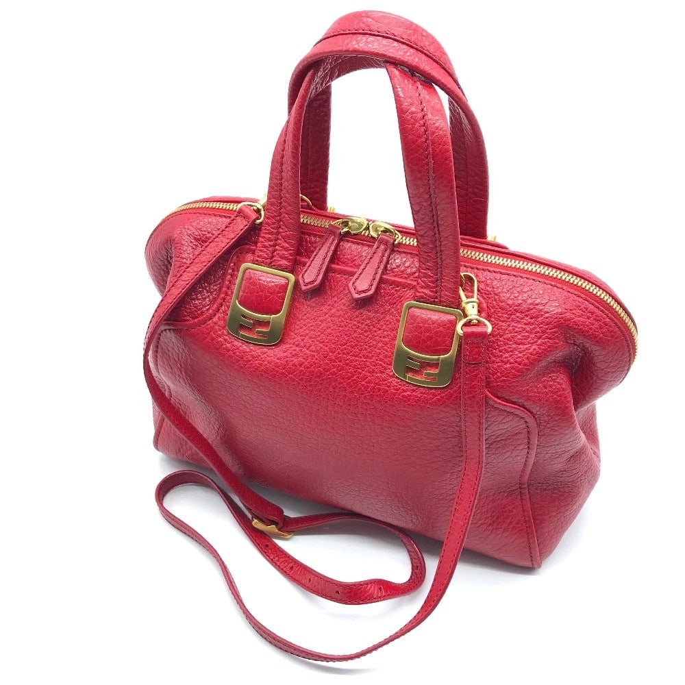 FENDI CHAMELEON SHOULDER BAG HAND BAG 2WAY BAG: FENDI chameleon Shoulder Bag Hand Bag 2way bag Brand: FENDI Type/Style: Hand Bag Material: Leather Color: Red Size: W13.8xH9.8xD1.1inch / W35cmxH25cmxD2.8cm Accessories: None Accessories N