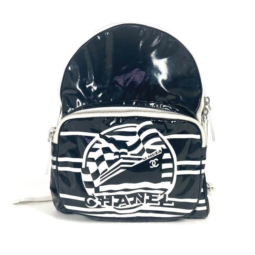 CHANEL LA BAG BACKPACK BICOLOR BACKPACK: CHANEL LA Bag Backpack Bicolor Backpack Brand: CHANEL Type/Style: Backpack Material: PVC Color: Black x White Size: W9.3xH11.2xD3.0inch / W23.5cmxH28.5cmxD7.5cm Accessories: None Accessories Notice:
