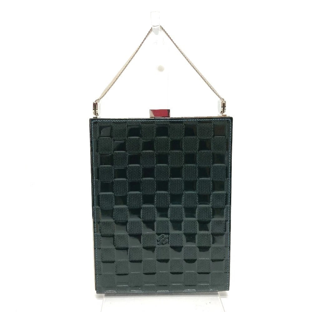 LOUIS VUITTON DAMIERVERNIS ANJU GM PARTY BAG: LOUIS VUITTON DamierVernis Anju GM Party bag Brand: LOUIS VUITTON Type/Style: Hand Bag Material: Patent Leather / Damier Vernis Color: Dark Green Size: W6.7xH8.9xD1.2inch / W17cmxH22.5cmxD3cm Handle:
