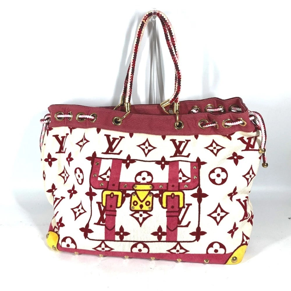 LOUIS VUITTON CRUISE LINE EPONGE SHOULDER BAG: LOUIS VUITTON Cruise Line Eponge Shoulder Bag Brand: LOUIS VUITTON Type/Style: Shoulder Bag Material: pile Color: pink/white Size: W19.3xH15.2xD8.1inch / W49cmxH38.5cmxD20.5cm Accessories: None
