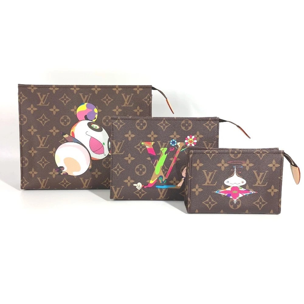 LOUIS VUITTON MONOGRAM PANDA TRIO POCHE TOILETTE CLUTCH BAG: LOUIS VUITTON Monogram Panda Trio Poche Toilette Clutch bag Brand: LOUIS VUITTON Type/Style: Clutch bag Material: MonogramCanvas Color: Multicolore Size: W9.8xH7.9xD2.2inch / W25cmxH20cmxD5.5cm Ac