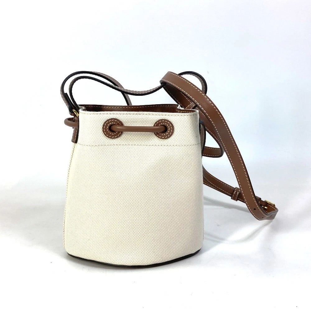BURBERRY 2WAY SHOULDER BAG TB BUCKET BUCKET CROSSBODY TOTE BAG: BURBERRY 2WAY Shoulder Bag TB bucket Bucket Crossbody Tote Bag Brand: BURBERRY Type/Style: Tote Bag Material: Canvas/Leather Color: IvoryBased / Brown Size: W6.3xH6.5xD4.1inch / W16cmxH16.5cmxD10.5cm 
