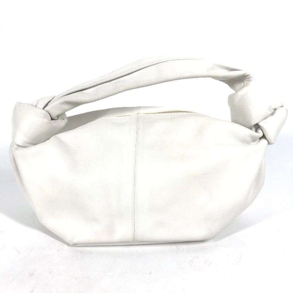 BOTTEGA VENETA POUCH DOUBLE KNOT MINI HAND BAG: BOTTEGA VENETA Pouch Double knot mini Hand Bag Brand: BOTTEGA VENETA Type/Style: Hand Bag Material: Leather Color: White Size: W11.8xH5.1xD4.7inch / W30cmxH13cmxD12cm Accessories: None Acc