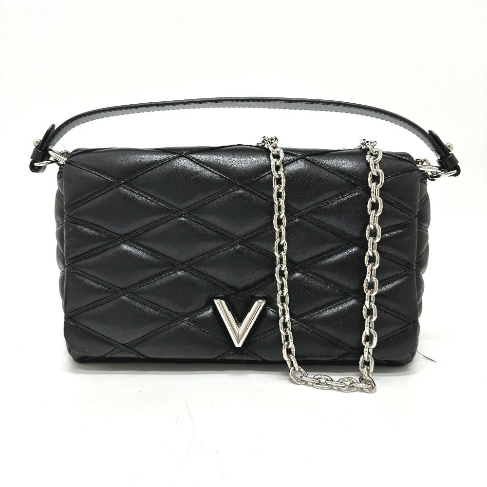 LOUIS VUITTON QUILTED MARTAGE 2WAY CHAIN HAND BAG: LOUIS VUITTON Quilted Martage 2WAY Chain Hand Bag Brand: LOUIS VUITTON Type/Style: Shoulder Bag Material: Leather Color: Noir / Blackxsilver Size: W10.2xH6.5xD3.5inch / W26cmxH16.5cmxD9cm