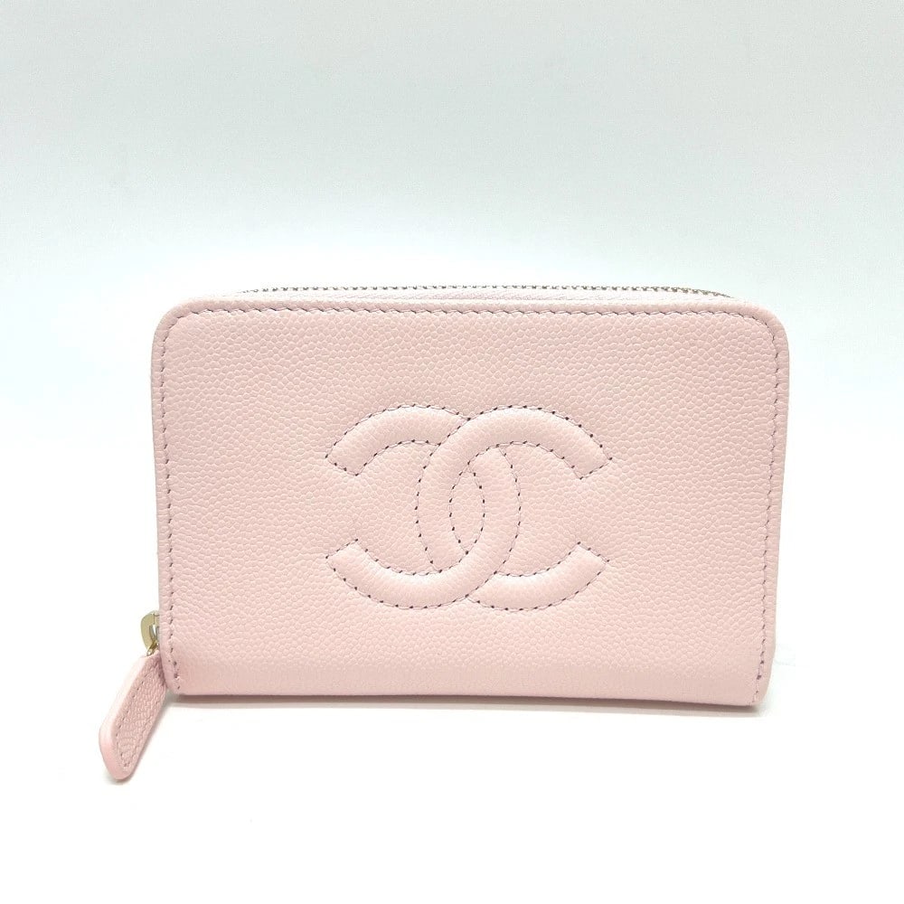 CHANEL CC MARK ZIP COIN PURSE LONG WALLET: CHANEL CC Mark Zip coin purse Long Wallet Brand: CHANEL Type/Style: Long Wallet Material: Caviar Leather Color: pink x Gold Hardware Size: W4.7xH3.1xD0.7inch / W12cmxH8cmxD1.7cm Accessories: None