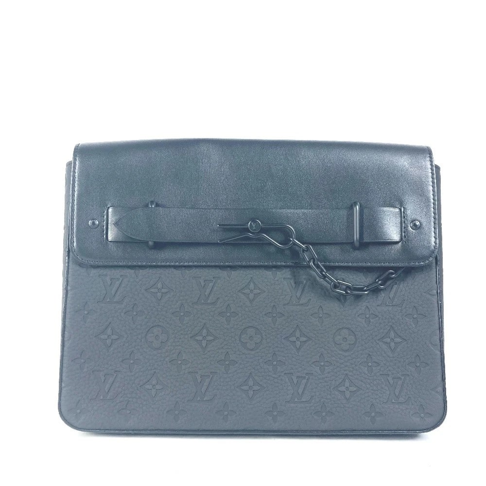 LOUIS VUITTON TAURILLON CLECEMONOGRAM POCHETTE-STEAMER BAG: LOUIS VUITTON Taurillon CleceMonogram Pochette-Steamer bag Brand: LOUIS VUITTON Type/Style: Clutch bag Material: Taurillon CleceLeather Color: Noir / Black Size: W12.2xH9.6xD1.6inch / W31cmxH24.5cmxD4