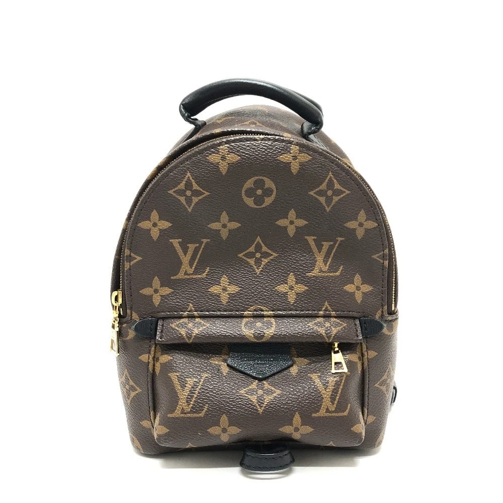 LOUIS VUITTON PALM SPRINGS MINI BACKPACK: LOUIS VUITTON Palm Springs MINI Backpack Brand: LOUIS VUITTON Type/Style: Backpack Material: MonogramCanvas Color: BrownxGoldHardware Size: W6.3xH8.7xD3.1inch / W16cmxH22cmxD8cm Handle: 5.5inch / 14cm