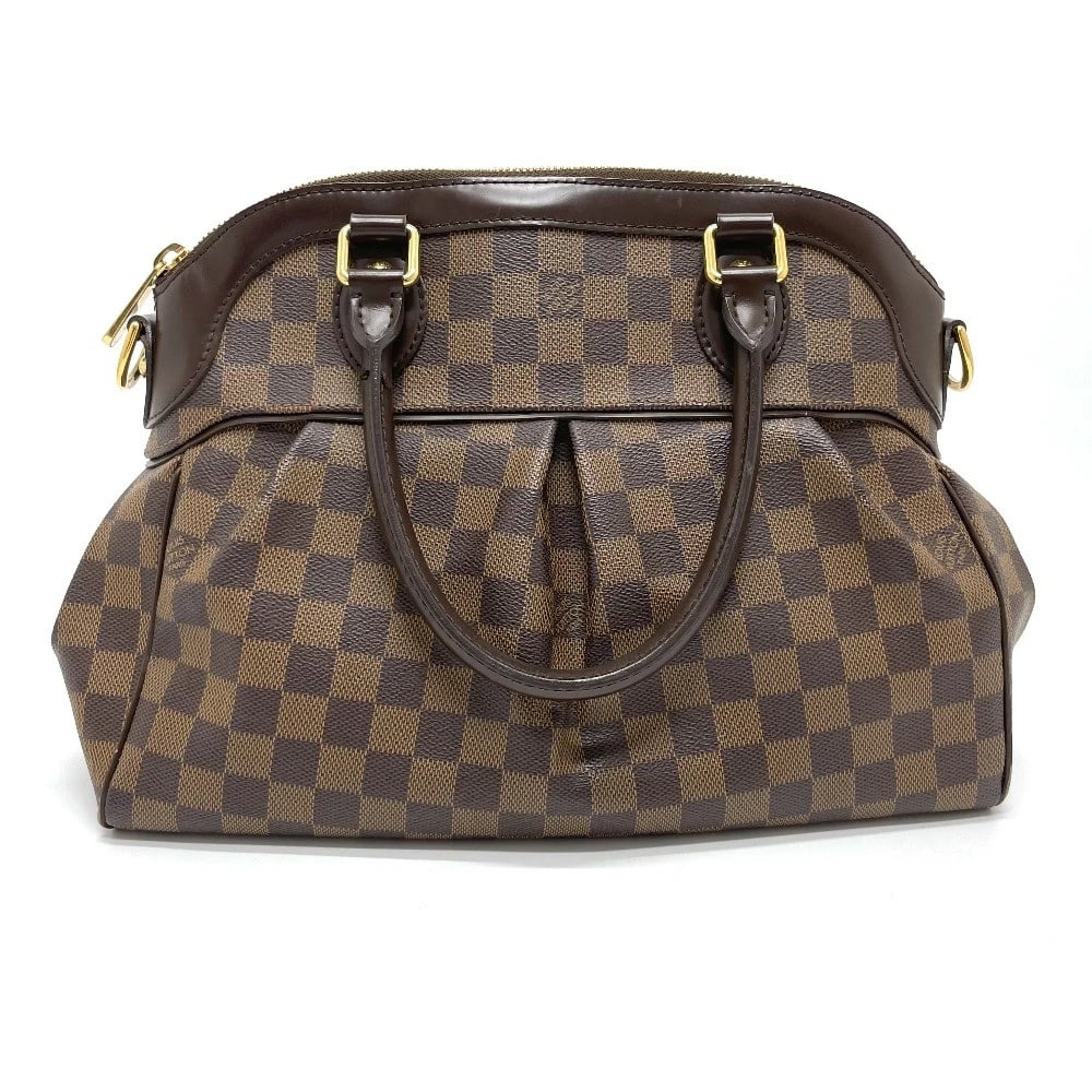 LOUIS VUITTON DAMIER TREVIPM 2WAY BAG: LOUIS VUITTON Damier TreviPM 2WAY bag Brand: LOUIS VUITTON Type/Style: Shoulder Bag Material: Damier Canvas Color: Ebene / Brown Size: W13.4xH10.0xD5.7inch / W34cmxH25.5cmxD14.5cm Handle: 15.2inch / 3