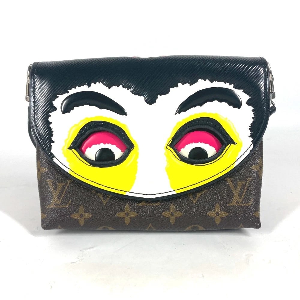 LOUIS VUITTON KANSAI YAMAMOTO POCHETTE KABUKI MASK 2WAY BAG: LOUIS VUITTON Kansai Yamamoto Pochette Kabuki Mask 2WAY Bag Brand: Louis Vuitton Type/Style: Shoulder Bag Material: Monogram Canvas / Epi Leather Color: Black x Brown Size: W7.3xH5.9xD2.0inch / W18.5c