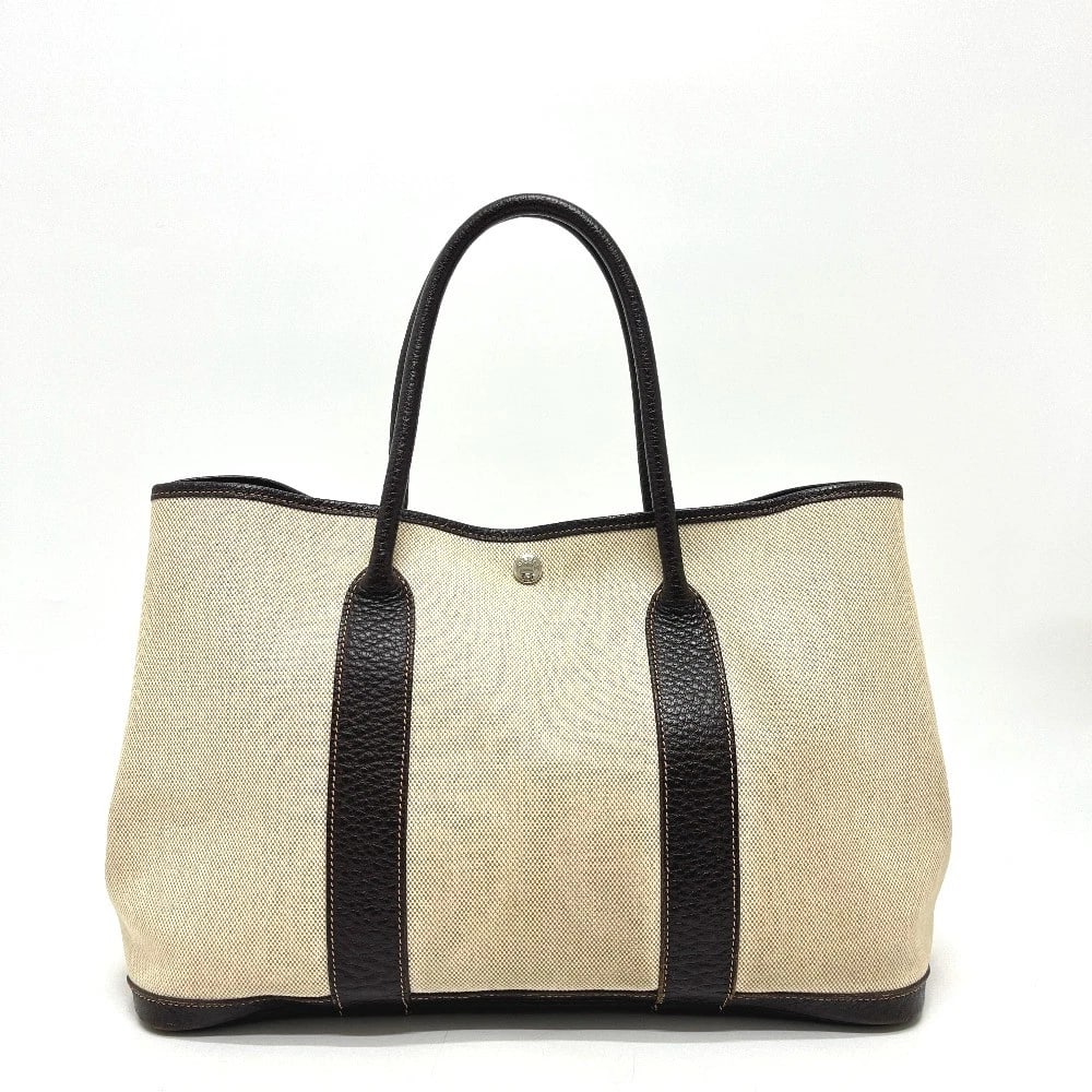 HERMES GARDEN PARTY PM BAGS HAND BAG TOTE BAG: HERMES Garden party PM Bags Hand Bag Tote Bag Brand: HERMES Type/Style: Tote Bag Material: Toile H / Leather Color: Beige / Brown Size: W13.8xH9.8xD6.9inch / W35cmxH25cmxD17.5cm Handle: 16.9inch / 43c