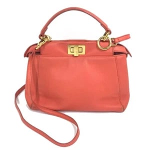 FENDI MINI PEEKABOO 2WAY BAG: FENDI Mini Peekaboo 2way bag Brand: FENDI Type/Style: Shoulder bag Material: Leather Color: salmon pink based Size: W8.9xH6.9xD4.3inch / W22.5cmxH17.5cmxD11cm Accessories: None Accessories
