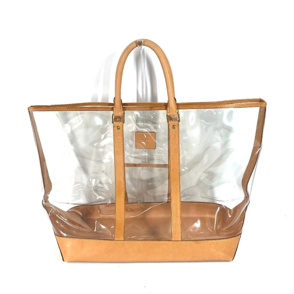 LOUIS VUITTON M99027 SEVEN DESIGNERS ISAAC MIZRAHI SHOULDER BAG: LOUIS VUITTON M99027 SEVEN DESIGNERS Isaac Mizrahi Shoulder Bag Brand: LOUIS VUITTON Type/Style: Tote Bag Material: Vinyl/Leather Color: clear/beige Size: W16.5xH15.4xD7.3inch / W42cmxH39cmxD18.5cm