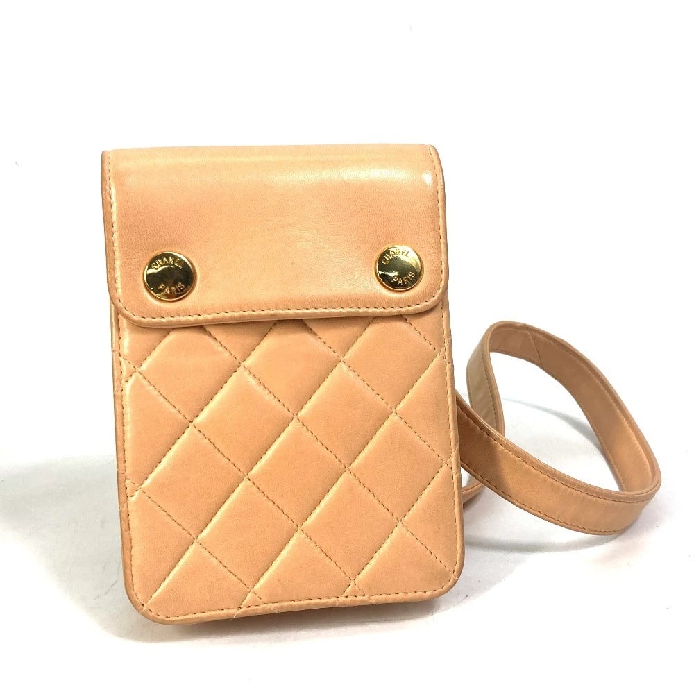 CHANEL MATELASSE POUCH QUILTED SHOULDER BAG: CHANEL Matelasse Pouch Quilted Shoulder Bag Brand: CHANEL Type/Style: Shoulder Bag Material: Lambskin Leather Color: Pink Based Size: W4.1xH5.7xD2.0inch / W10.5cmxH14.5cmxD5cm Accessories: None