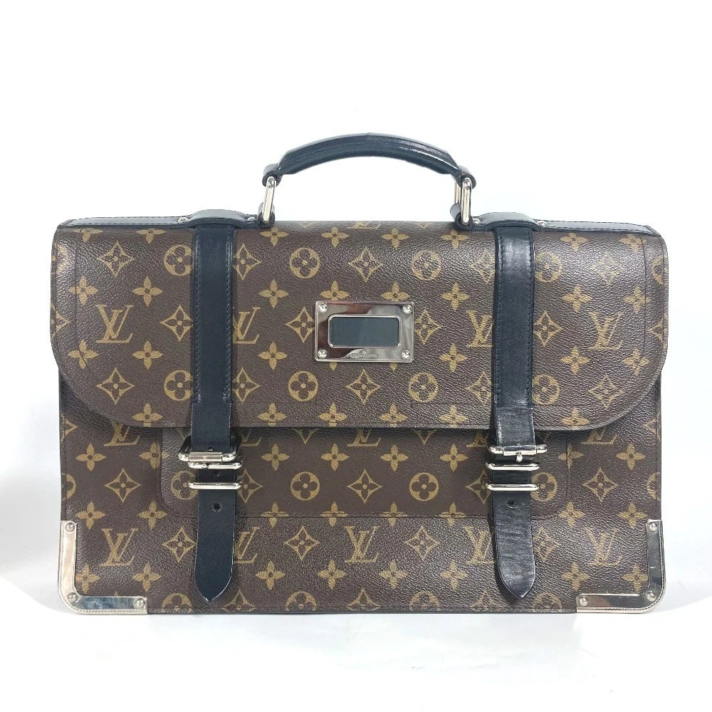LOUIS VUITTON MONOGRAMMACASSAR LARRY BRIEFCASE DOCUT BAG: LOUIS VUITTON MonogramMacassar Larry Briefcase Docut Bag Brand: LOUIS VUITTON Type/Style: Business bag Material: MonogramCanvas Color: Brown / Black Size: W15.6xH10.2xD2.8inch / W39.5cmxH26cmxD7cm