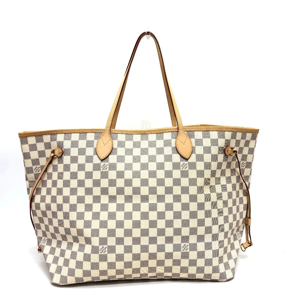 LOUIS VUITTON NEVERFULL GM TOTE BAG HANDBAG: LOUIS VUITTON Neverfull GM Tote Bag Handbag Brand: LOUIS VUITTON Type/Style: Tote Bag Material: Damier Azur Canvas Color: Azur / WhitexGoldHardware Size: W15.4xH12.8xD7.9inch / W39cmxH32.5cmxD20cm Han