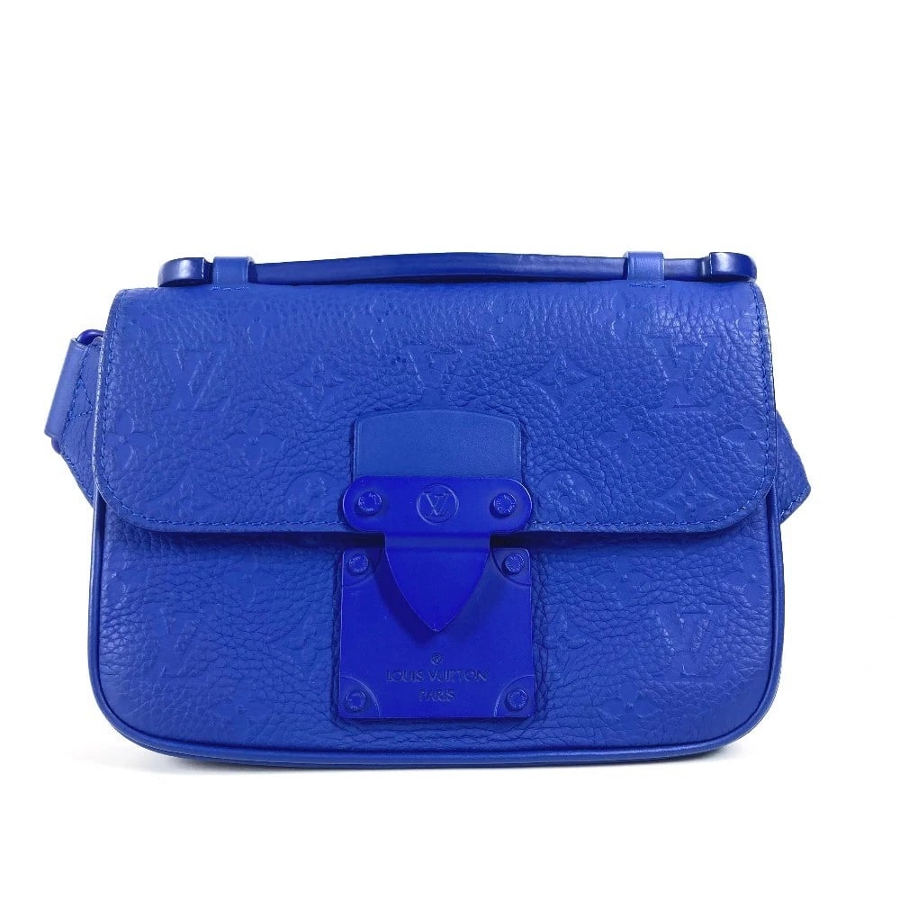 LOUIS VUITTON S-LOCK SLING BAG BELT BAG CROSS SHOULDER BAG: LOUIS VUITTON S-lock sling bag Belt Bag Cross Shoulder Bag Brand: LOUIS VUITTON Type/Style: body bag Material: Taurillon CleceLeather Color: blue Size: W8.3xH5.9xD1.6inch / W21cmxH15cmxD4cm Access