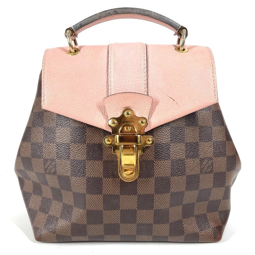 LOUIS VUITTON DAMIER CRAMPTON BAG HAND BAG: LOUIS VUITTON Damier Crampton Bag Hand Bag Brand: Louis Vuitton Type/Style: Backpack Material: Damier Canvas Color: Pink / Brown Size: W7.7xH7.1xD4.3inch / W19.5cmxH18cmxD11cm Accessories: None