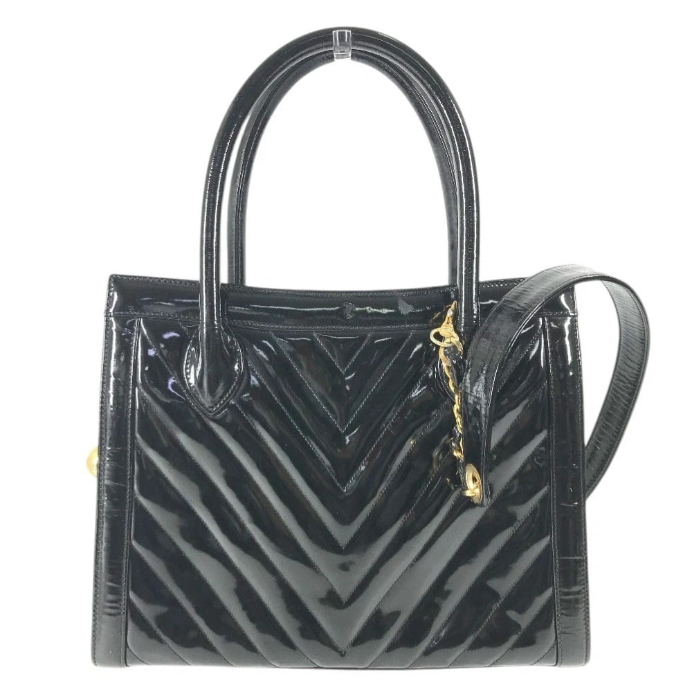 CHANEL V-STITCH 2WAY BAG COCOBALL SHOULDER BAG: CHANEL V-Stitch 2WAY Bag Cocoball Shoulder Bag Brand: CHANEL Type/Style: Shoulder Bag Material: patent leather Color: Black/Gold Size: W12.0xH9.4xD3.5inch / W30.5cmxH24cmxD9cm Accessories: None