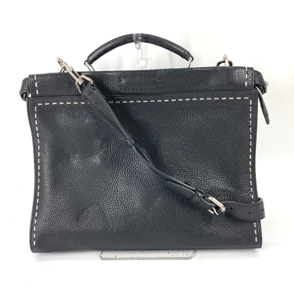FENDI SHOULDER BAG SELLERIA PEEKABOO HAND BAG: FENDI Shoulder Bag Selleria Peekaboo Hand Bag Brand: FENDI Type/Style: Hand Bag Material: Leather Color: Black Size: W14.4xH11.2xD2.0inch / W36.5cmxH28.5cmxD5cm Accessories: None Accessori