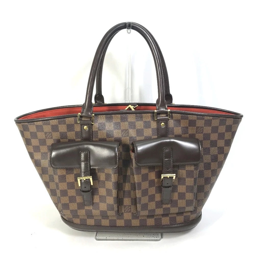 LOUIS VUITTON DAMIER MANOSQUE GM SHOULDER BAG: LOUIS VUITTON Damier Manosque GM Shoulder Bag Brand: LOUIS VUITTON Type/Style: Tote Bag Material: Damier Canvas Color: Ebene / Brown Size: W12.6xH10.0xD5.5inch / W32cmxH25.5cmxD14cm Accessories: N