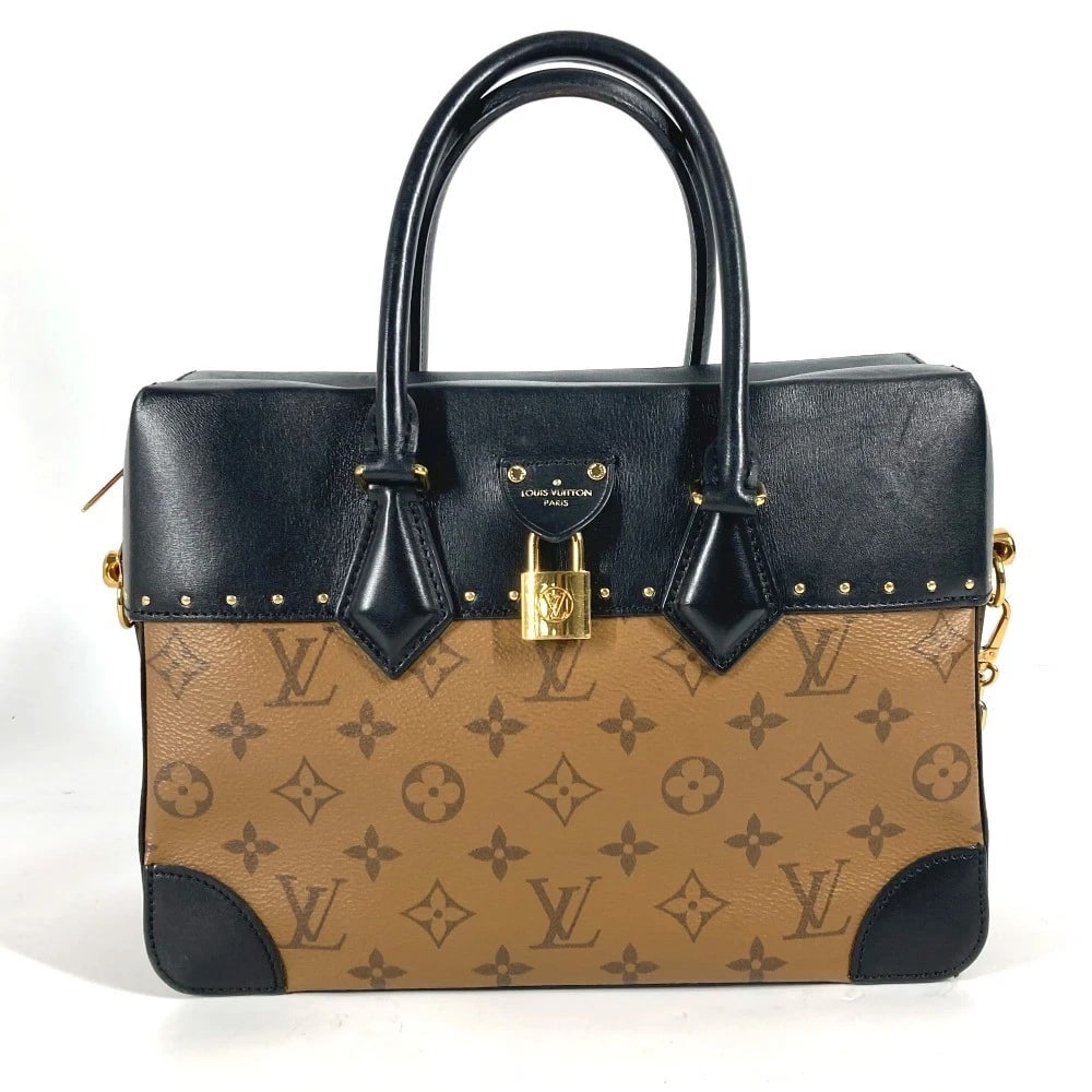 LOUIS VUITTON MONOGRAM REVERSE CITY MALLE CHAIN HAND BAG: LOUIS VUITTON Monogram reverse City Malle Chain Hand Bag Brand: LOUIS VUITTON Type/Style: Hand Bag Material: Monogram Reverse Canvas / MonogramCanvas Color: Beige / Black Size: W10.4xH7.5xD4.3inch / W