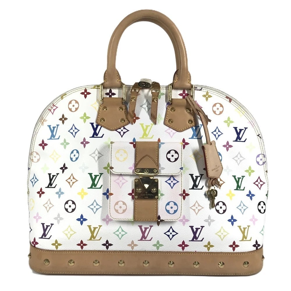LOUIS VUITTON MONOGRAMMULTICOLORE ALMA GM BAG: LOUIS VUITTON MonogramMulticolore Alma GM Bag Brand: Louis Vuitton Type/Style: Hand Bag Material: MonogramMulticoloreCanvas Color: Blanc / White Size: W15.2xH11.6xD7.1inch / W38.5cmxH29.5cmxD18cm