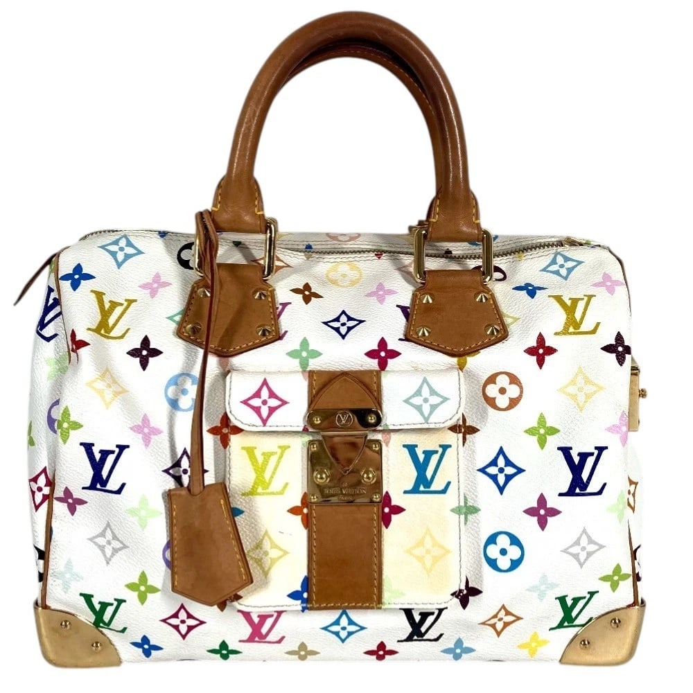 LOUIS VUITTON MONOGRAMMULTICOLORE SPEEDY30 HAND BAG: LOUIS VUITTON MonogramMulticolore Speedy30 Hand Bag Brand: Louis Vuitton Type/Style: Hand Bag Material: MonogramMulticoloreCanvas Color: Blanc / White Size: W11.8xH7.7xD6.7inch / W30cmxH19.5cmxD17cm