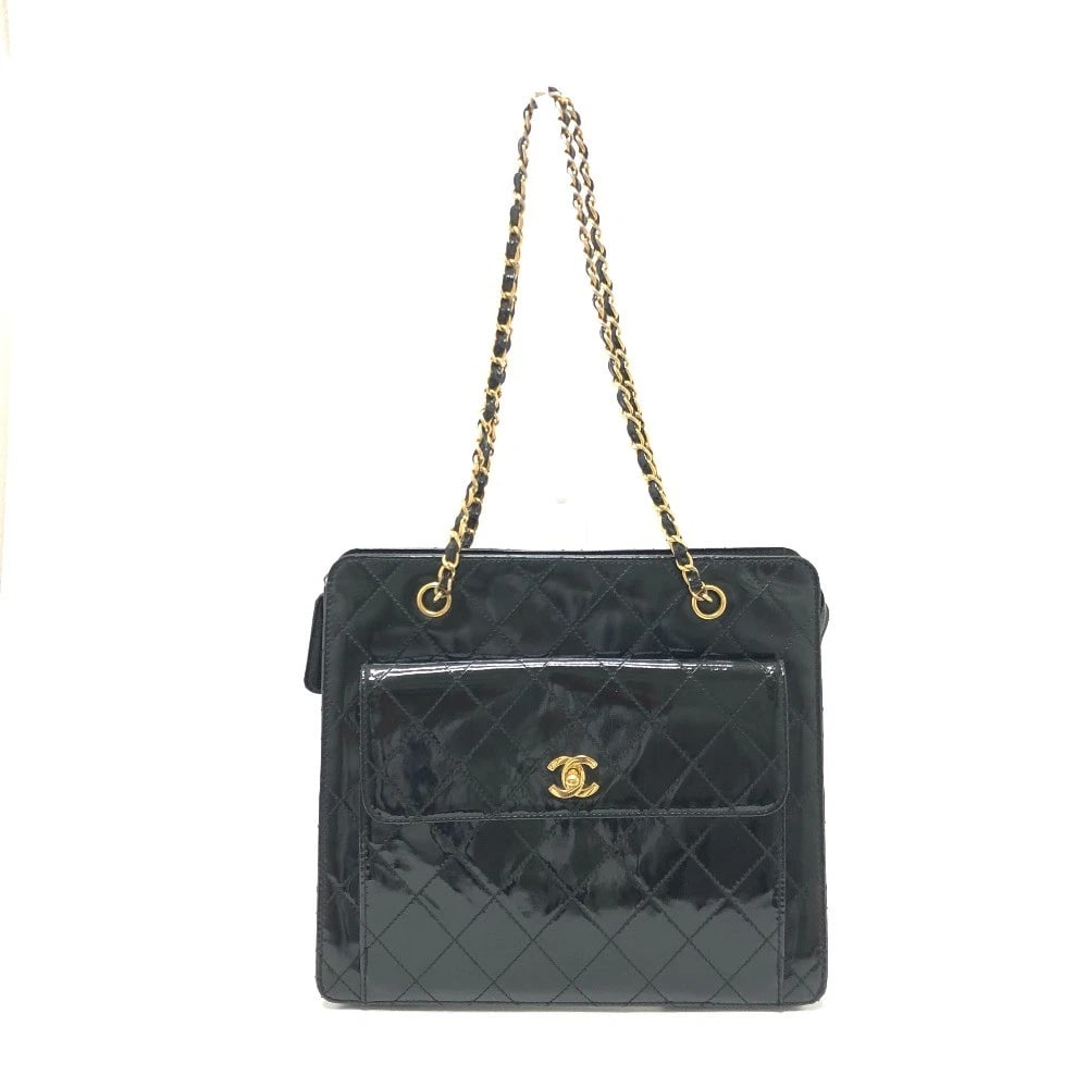 CHANEL MATELASSE CC MARK CHAIN BAG SHOULDER BAG: CHANEL Matelasse CC Mark Chain bag Shoulder Bag Brand: CHANEL Type/Style: Shoulder Bag Material: enamel Color: Black/ Gold Hardware Size: W11.4xH10.2xD3.9inch / W29cmxH26cmxD10cmHandle: 25.2inch /