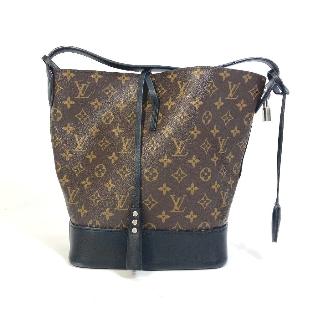 LOUIS VUITTON MONOGRAM IDOL BUCKET SHOULDER BAG: LOUIS VUITTON Monogram Idol Bucket Shoulder Bag Brand: Louis Vuitton Type/Style: Shoulder Bag Material: MonogramCanvas / Calfskin Color: Noir /BlackxBrown Size: W8.9xH11.0xD4.7inch / W22.5cmxH28cmxD12