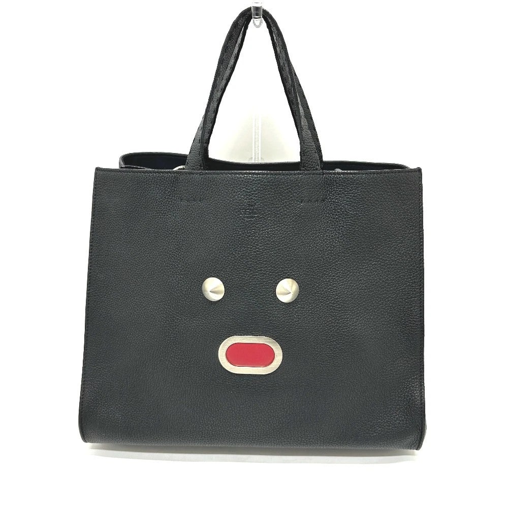 FENDI SELLERIA MONSTER 2WAY BAG SHOULDER CROSSBODY TOTE BAG: FENDI Selleria monster 2WAY Bag Shoulder Crossbody Tote Bag Brand: FENDI Type/Style: Tote Bag Material: Leader Color: Black Size: W15.7xH13.8xD7.9inch / W40cmxH35cmxD20cm Handle: 13.4inch / 34cm A