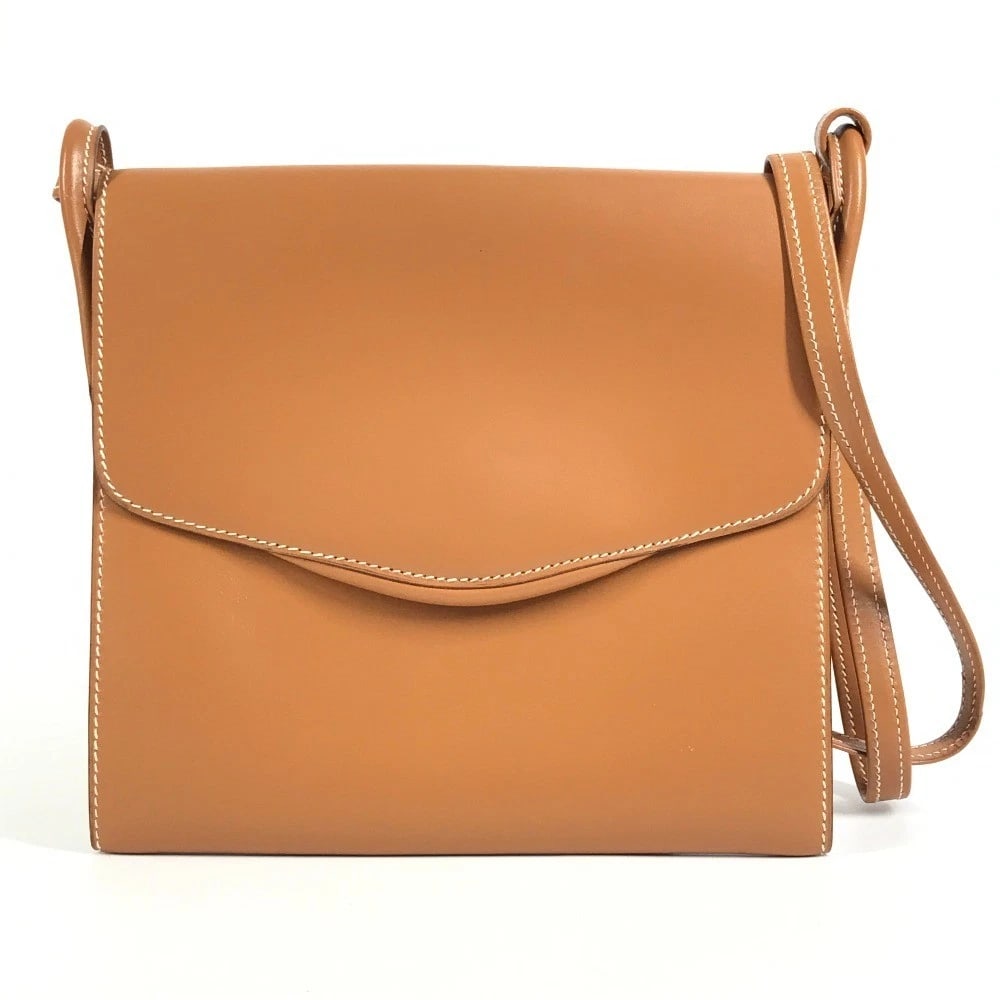 HERMES BAG CROSSBODY FLAP SHOULDER BAG: HERMES Bag Crossbody Flap Shoulder Bag Brand: HERMES Type/Style: Shoulder Bag Material: Veau Chamonix Color: Brown Size: W7.5xH7.1inch / W19cmxH18cm Accessories: None Accessories Notice: W