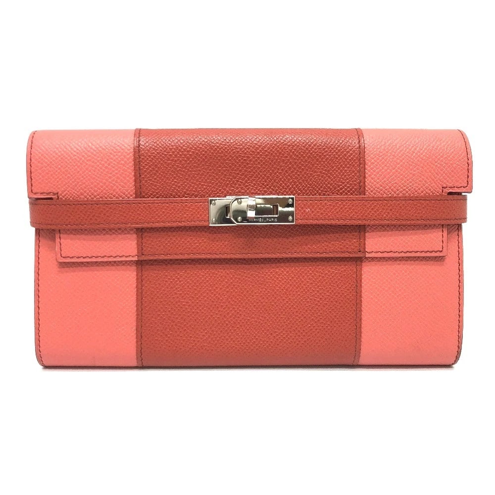 HERMES LONG WALLET KELLY WALLET FLAG LONG WALLET: HERMES Long wallet Kelly Wallet Flag Long Wallet Brand: HERMES Type/Style: Long Wallet Material: Epsom Color: pinkxSilverHardware Size: W7.9xH4.5xD0.8inch / W20cmxH11.5cmxD2cm Accessories: None
