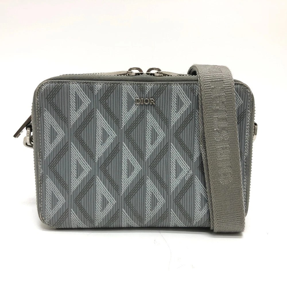 DIOR CD DIAMOND POUCH BAG: Dior CD Diamond Pouch Bag Brand: Dior Type/Style: Shoulder Bag Material: Coating canvas / Leather Color: Gray / SilverHardware Size: W6.7xH4.7xD2.0inch / W17cmxH12cmxD5cm Accessories: None