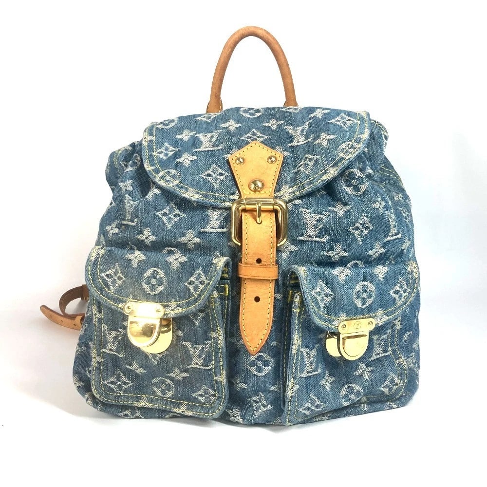 LOUIS VUITTON MONOGRAMDENIM SAC AD GM BACKPACK BAG: LOUIS VUITTON MonogramDenim Sac Ad GM backpack bag Brand: LOUIS VUITTON Type/Style: Backpack Material: MonogramDenim Color: Blue Size: W10.8xH11.2xD6.7inch / W27.5cmxH28.5cmxD17cm Accessories: Non