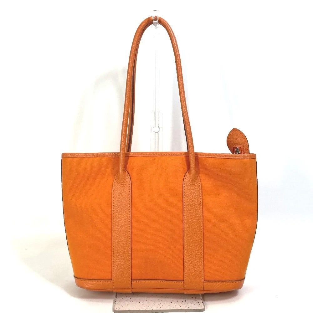 HERMES SHOULDER BAG GARDEN ZIP PM BAG TOTE BAG: HERMES Shoulder Bag Garden Zip PM Bag Tote Bag Brand: HERMES Type/Style: Tote Bag Material: Towar Officier Color: Orange Size: W10.8xH8.7xD4.1inch / W27.5cmxH22cmxD10.5cm Accessories: None