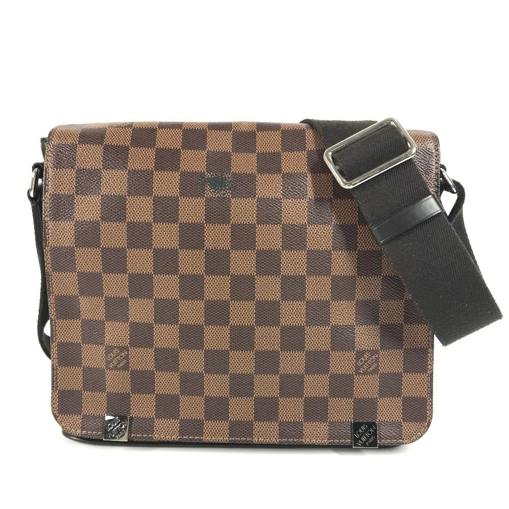 LOUIS VUITTON DAMIER DISTRICT NM PM CROSSBODY MESSENGER BAG: LOUIS VUITTON Damier District NM PM Crossbody Messenger Bag Brand: Louis Vuitton Type/Style: Shoulder Bag Material: Damier Canvas Color: Ebene / Brown Size: W9.8xH8.7xD2.6inch / W25cmxH22cmxD6.5cm