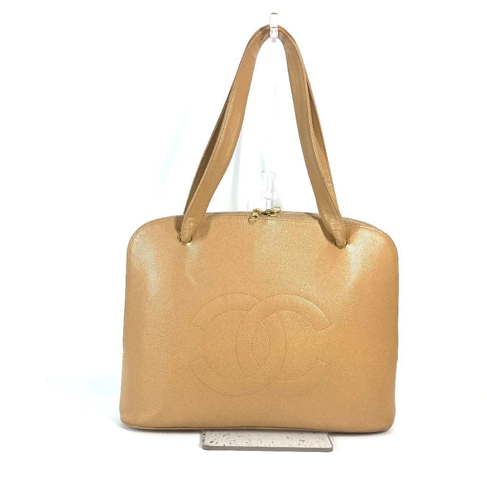 CHANEL CC CC MARK BAG SHOULDER BAG: CHANEL CC CC Mark Bag Shoulder Bag Brand: CHANEL Type/Style: Shoulder Bag Material: Caviar Leather Color: Beige Size: W13.6xH10.4xD3.9inch / W34.5cmxH26.5cmxD10cm Accessories: None Accesso