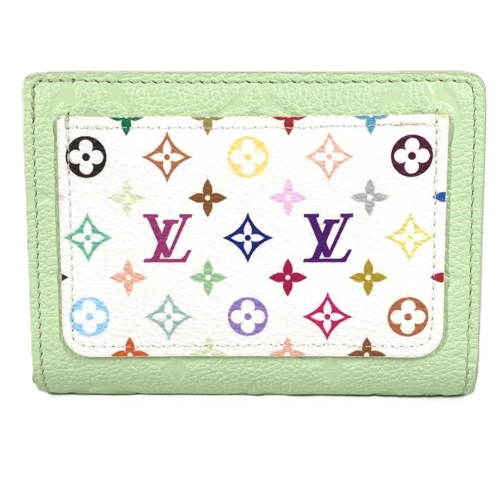 LOUIS VUITTON PORTEFEUILLE-CLARE COMPACT WALLET: LOUIS VUITTON Portefeuille-Clare Compact Wallet Brand: LOUIS VUITTON Type/Style: Green Tea / Green Material: Monogram Multicolore Canvas Color: Green Tea / Green Size: W4.3xH3.3inch / W11cmxH8.5cm