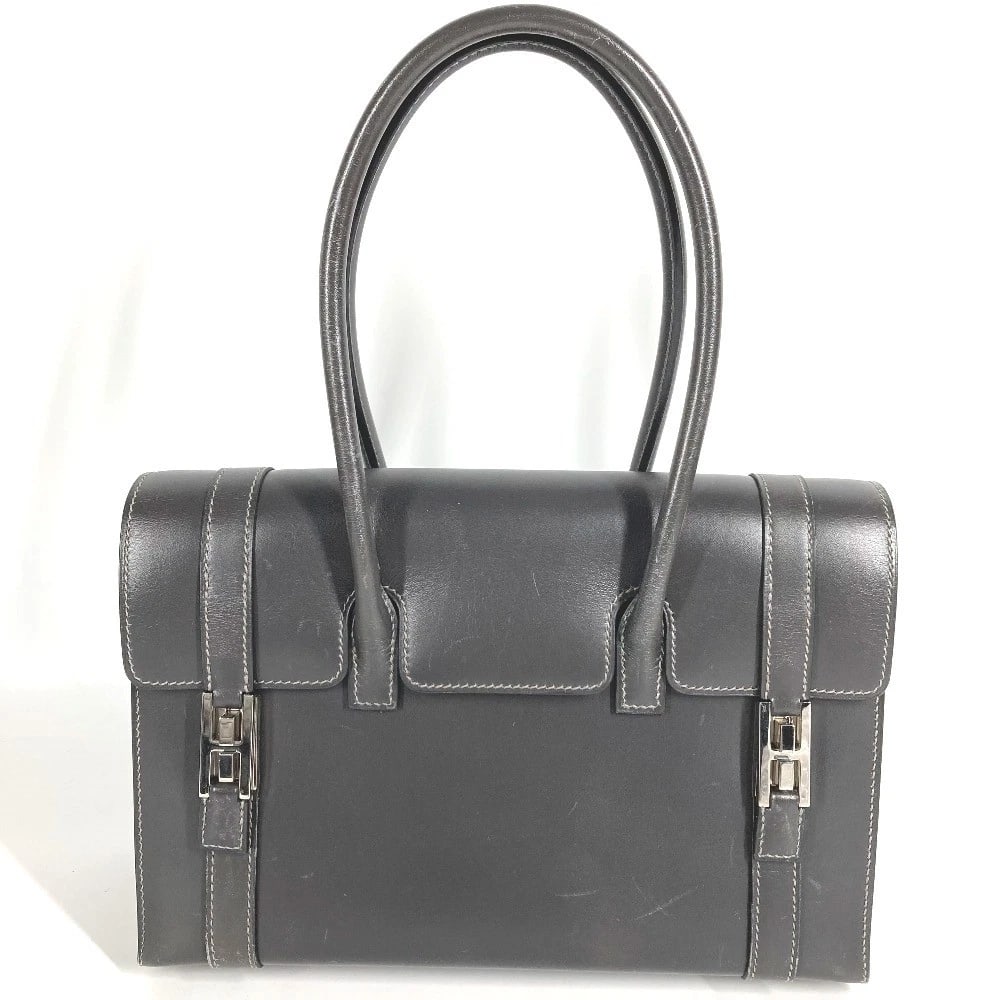 HERMES HHARDWARE DRUG 27 TOTE BAG HAND BAG: HERMES HHardware Drug 27 Tote Bag Hand Bag Brand: HERMES Type/Style: Hand Bag Material: Leather Color: gray / SilverHardware Size: W10.4xH6.9xD3.9inch / W26.5cmxH17.5cmxD10cm Accessories: None
