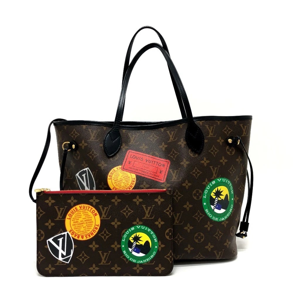 LOUIS VUITTON WORLD TOUR NEVERFULL MM BAG: LOUIS VUITTON World tour Neverfull MM Bag Brand: LOUIS VUITTON Type/Style: Tote Bag Material: MonogramMacassarCanvas Color: BrownxGoldHardware Size: W12.6xH11.0xD6.3inch / W32cmxH28cmxD16cm Handle: 19