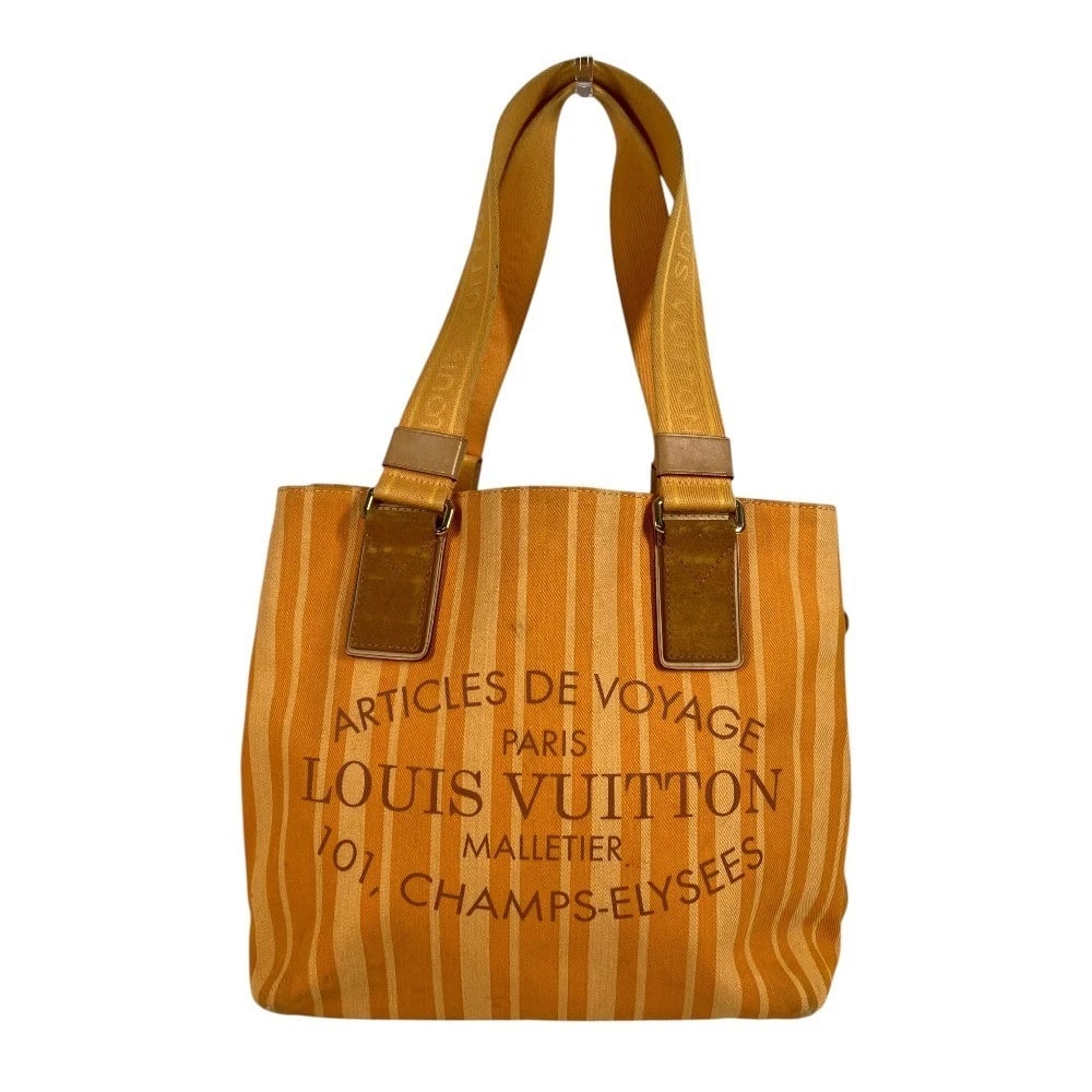 LOUIS VUITTON PLAN SOLEIL CABAS PM BAG: LOUIS VUITTON plan soleil Cabas PM Bag Brand: Louis Vuitton Type/Style: Shoulder Bag Material: Canvas Color: Yellow Size: W11.8xH11.0xD6.1inch / W30cmxH28cmxD15.5cm Accessories: None Acces